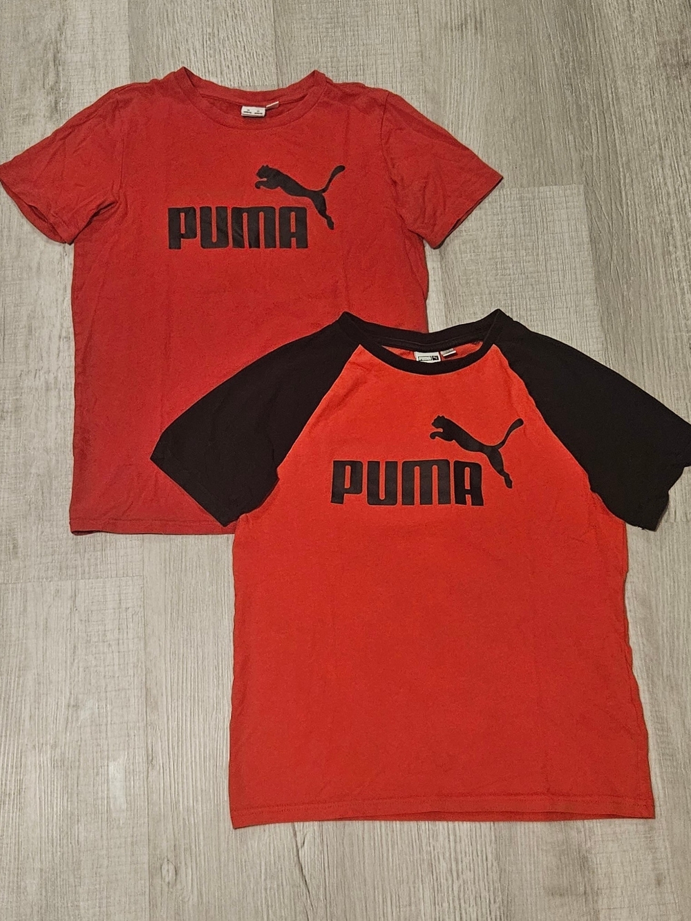 Puma Kids Medium 10/12 Red Logo T-Shirts Bundle – Solid + Raglan